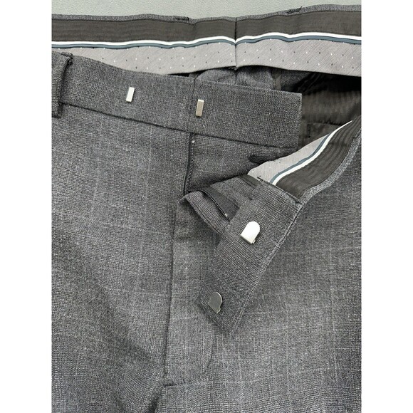 Perry Ellis Portfolio Pants Mens 38x30 Gray Dress Slacks Polyester Blend Classic - Picture 4 of 11